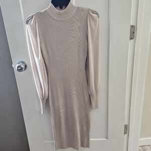 Tan long sleeved bodycon dress